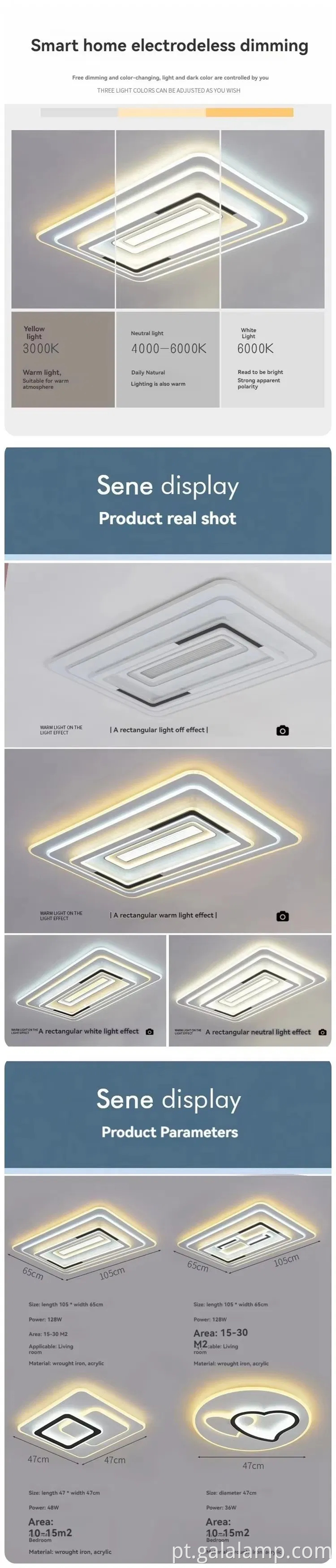 Luz de teto de cristal elegante para iluminação doméstica de espectro completo